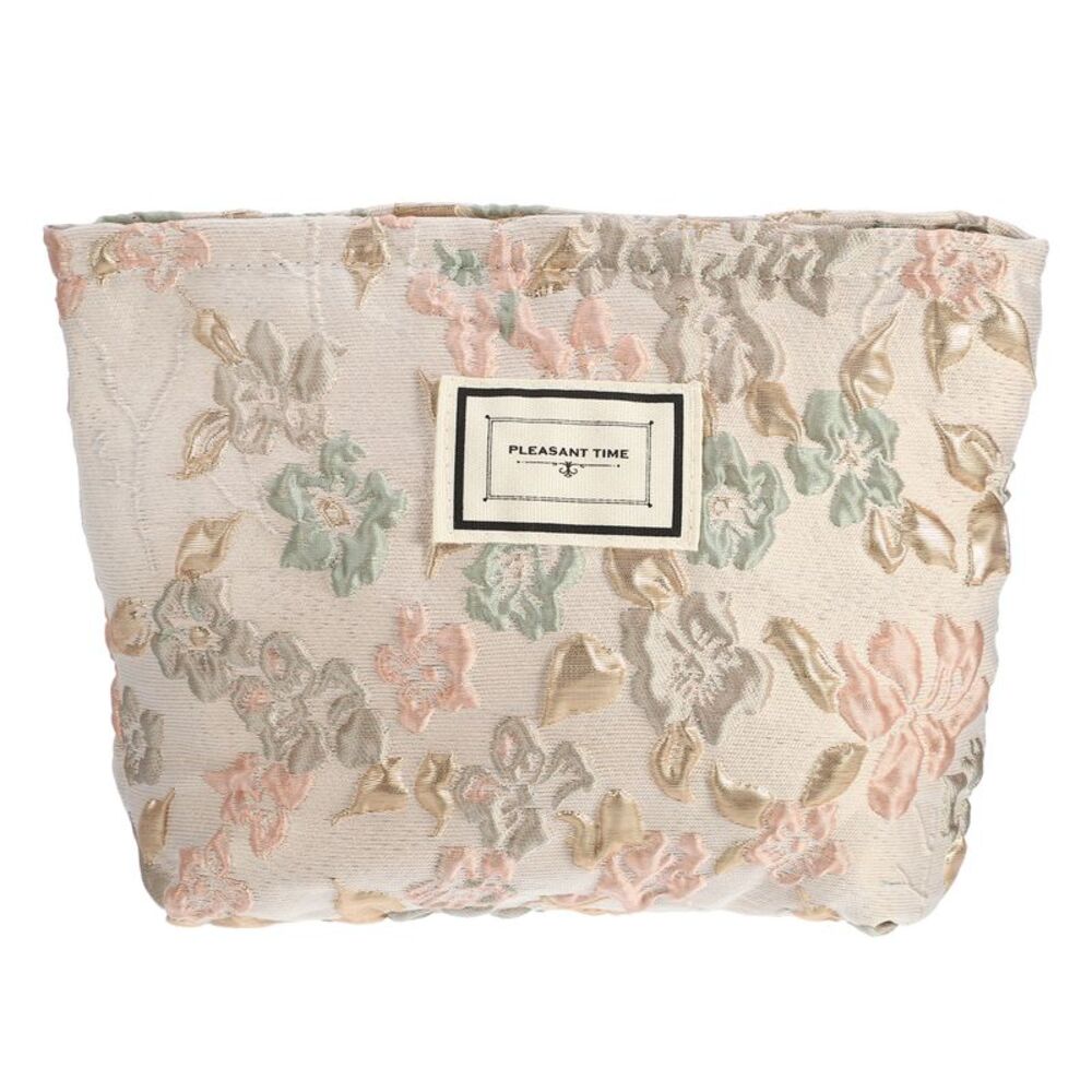 Floral Zipper Flower Cosmetic Bags for Foundations Lipsticks Apricot Pink